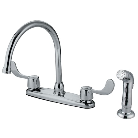 Kingston Brass 8" Centerset Kitchen Faucet, Chrome KB782SP